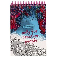 Скетчбук А5,80л,спираль,обл.целлюл.карт,жест.подлож.морские цветы 80-9213 2 штуки Проф Пресс