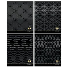 Тетрадь общая А5,96л,клетка,скрепка,мел.обл. Чёрные узоры 96-3710 в ассор 3 штуки Проф Пресс