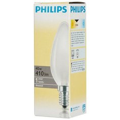 Электрическая лампа Philips свеча/матовая 40W E14 FR/B35 (10/100) 4 штуки