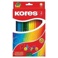 Карандаши цветные 36цв 6-гран,точилка Kores 96336.01