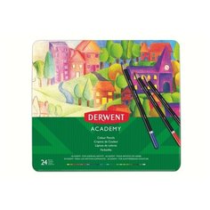 Карандаши цветные 24цв Derwent Academy Colour Pencil tin мет короб