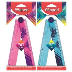 Линейка 15-30 см Maped COSMIC TEENS складная полупрозрачная узор космос