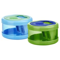 Точилка Attache Happy,с контейнером, 2 отв., цв.в ассорт., (563822) 2шт. 2 штуки