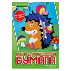 Бумага цветная А4,16л.16цв.немелов.двуст,скрепка хобби тайм 11-416-258 асс 6 штук Альт