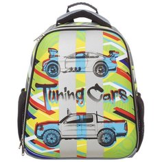 Ранец №1School Basic Tuning Cars, 2 отд., ортопед. Cпинка