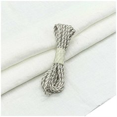 28961 Набор для творчества Ткань лён со шнуром (100%лён/100%хб, 45*50см/2м),цв.бел.+бел./натур Sovushka