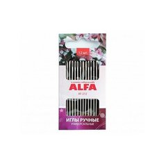 Иглы ручные универсальные с золотым ушком ,12 шт ALFA