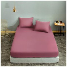 Простыня на резинке Nova Сатин, 140x200 см, брусничный