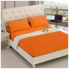 Простыня Nova Сатин, 240x260 см, оранжевый