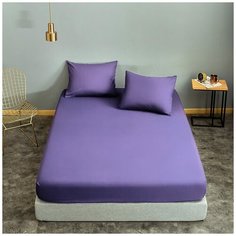 Простыня на резинке Nova Сатин, 140x200 см, фиолетовый