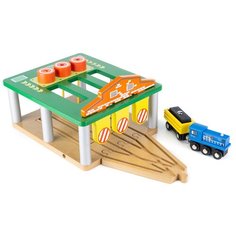 Депо для деревянной железной дороги AcoolToy с поездом