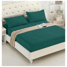 Простыня Nova Сатин, 240x280 см, изумрудный