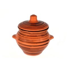 Горшок для запекания Борисовская керамика №5 с ручками, 0.5 л, 10.5 см