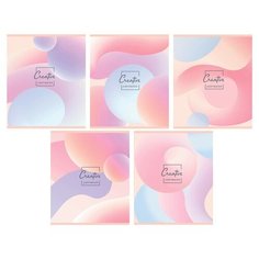 Тетрадь общая А5,48л,кл,скреп,мел.об,бл.офсет-2 нежный градиент 48-6968 асс 7 штук Проф Пресс