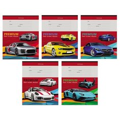 Тетрадь шк А5 12л,кл,скреп,мел.карт. Гоночные машины на красном 12-3716 асс 15 штук Проф Пресс