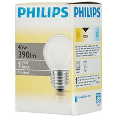 Электрическая лампа Philips шарик/матовая 40W E27 FR/P45 (10/100) 4 штуки
