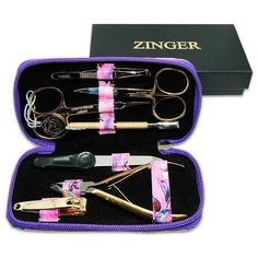 Маникюрный набор Zinger 7105 G, на молнии, 7 предметов (прям.м.)