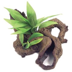 Декор для аквариума ROSEWOOD "Коряга с растением", 23х16х15см (Великобритания)