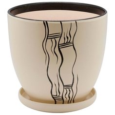 Керамический горшок с подставкой, 4,7л., Д215 Ш215 В195, бежевый Engard