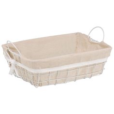 Корзина стеллажная прямоугольная с ручками "Решетка", Д330 Ш230 В110, белый Handy Home