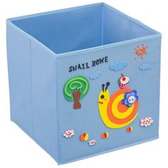 Кофр с аппликацией "Улитка", Д300 Ш300 В300, голубой Handy Home