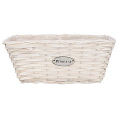 Кашпо из щепы , Д400 Ш230 В170 , белый Вещицы