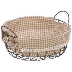 Корзина стеллажная круглая с ручками "Решетка", Д300 Ш300 В110, коричневый Handy Home