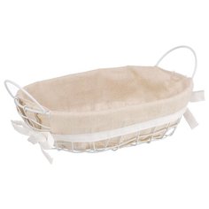 Корзина стеллажная овальная с ручками "Решетка", Д300 Ш200 В90, белый Handy Home