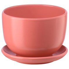 Керамический горшок "Бутон" с подставкой, 0,5 л., Д130 Ш130 В90, розовый антик Вещицы