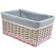 Корзина стеллажная "Пудра", Д350 Ш220 В180, серый и розовый Natural House