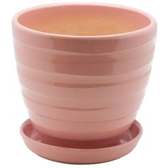 Керамический горшок с подставкой, 2,4л., Д175 Ш175 В160, коралловый Engard