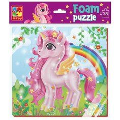 Мягкие пазлы Vladi Toys "Розовый единорог" 25 элементов 23х21 см, VT1109-06