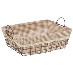 Корзина стеллажная прямоугольная с ручками "Решетка", Д380 Ш280 В130, коричневый Handy Home