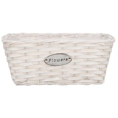 Кашпо из щепы , Д325 Ш170 В145 , белый Вещицы