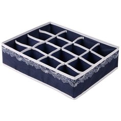 Короб-органайзер "Кружево" 16 секций, Д350 Ш270 В90, индиговый Handy Home