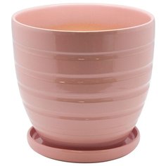 Керамический горшок с подставкой, 4,7л., Д210 Ш210 В200, коралловый Engard