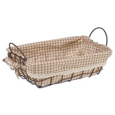 Корзина стеллажная прямоугольная с ручками "Решетка", Д280 Ш180 В90, коричневый Handy Home