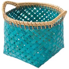 Корзина стеллажная с ручками "Изумрудное плетение", Д220 Ш200 В180, изумрудный, натуральный Natural House