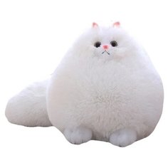 Мягкая игрушка Кот подушка пушистый плюшевый зверушка белый, 50 см Welly Well
