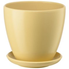 Горшок Вещицы с поддоном Бутон 17.5 х 15.8 см бежевый