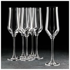 Набор бокалов для шампанского 220 мл Alca, 6 шт 5231333 Crystalite Bohemia