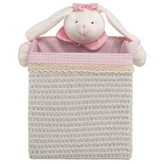 Handy Home Корзина для белья Зайчик 25x25x26 см белый/розовый