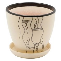 Горшок ENGARD с поддоном BH-17-2 17 х 17 х 18 см бежевый