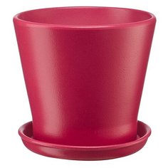 Горшок ENGARD с поддоном Флора 16.5 х 15 см малиновый