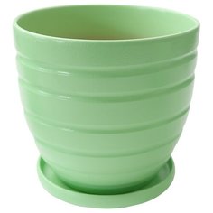 Горшок ENGARD с поддоном BH-19-3 21 х 21 х 20 см зелeный