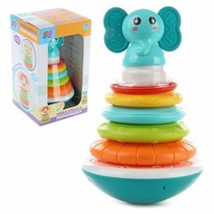 Развивающая игрушка Ути Пути 106082 "Пирамидка-слоник" на батарейках