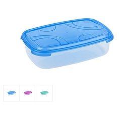 Контейнер пласт.прямоуг. 1.0 л, с крышкой, Frigo Plus, DRINA (210x135x50, цвета в ассортименте, подходит для хранения пищ.пр-тов) (10317)