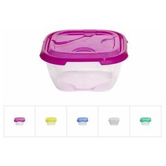 Контейнер пласт. прямоуг. 2 л, с крышкой, Frigo, DRINA (200х200х100 мм, цвета в ассортименте) (10227)