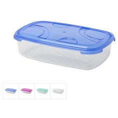 Контейнер пласт. прямоуг. 0.6 л, с крышкой, Frigo Plus, DRINA (цвета в ассортименте) (10344)