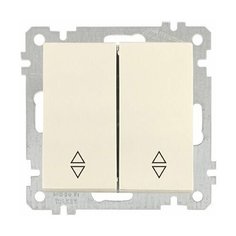 Выключатель проходной 2-клав. (скрытый, без рамки, винт. зажим) кремовый, DARIA, MUTLUSAN (10 A, 250 V, IP 20) (2100 404 0202)